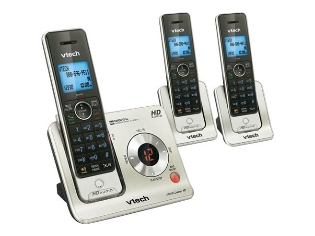 VTech LS6425-3 - cordless phone - answering system with caller ID/call waiting + 2 additional handsets
