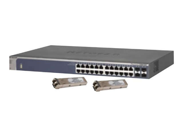 NETGEAR ProSafe GSM7224v2 - switch - 24 ports - managed - desktop, rack-mountable - with 2x NETGEAR AGM731F ProSafe GBIC