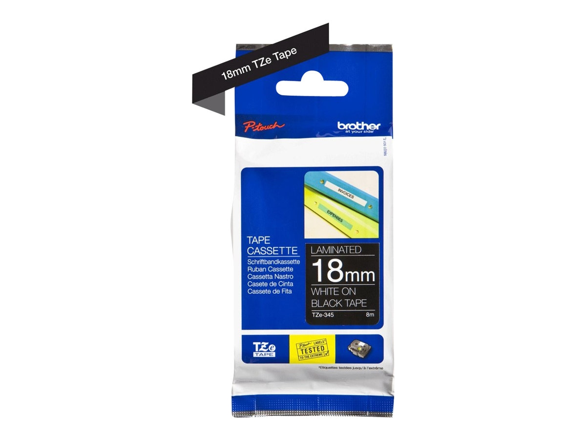 Brother TZe-345 - laminated tape - 1 cassette(s) - Roll (1.8 cm x 8 m)