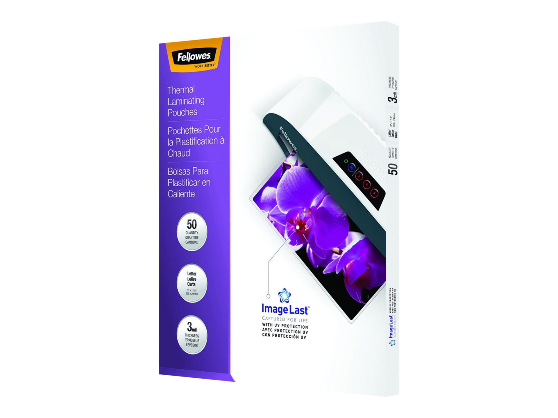 Fellowes ImageLast - 50-pack - glossy - glossy - 9 in x 11.5 in - lamination pouches
