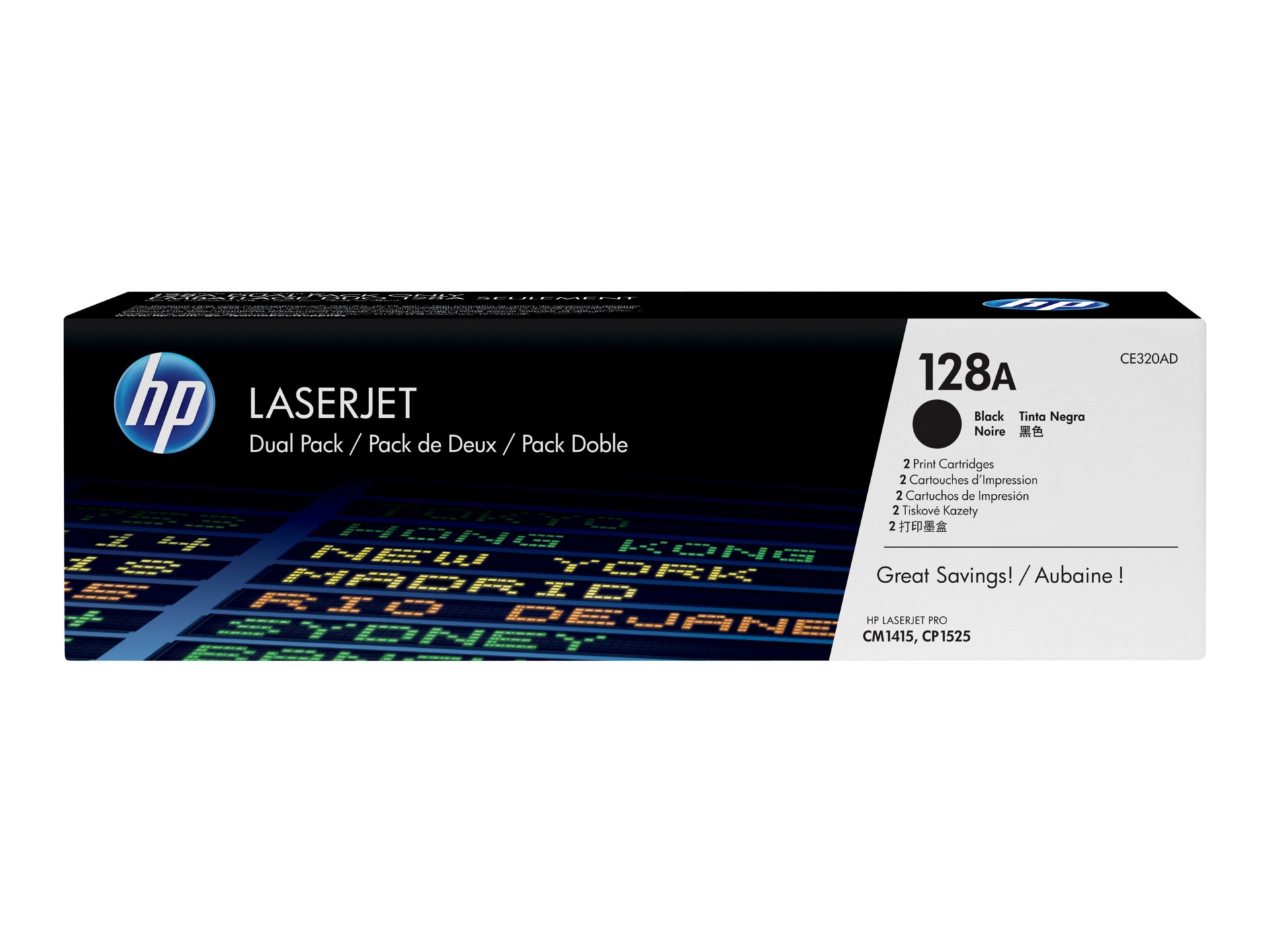 HP 128A - 2-pack - black - original - LaserJet - toner cartridge (CE320AD)