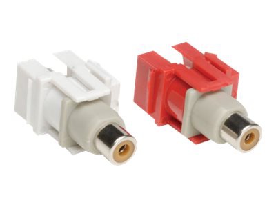 Tripp Lite 2 Piece Audio Keystone Snap-In Module Wallplate Kit Red, White F/F - modular insert (coupling)