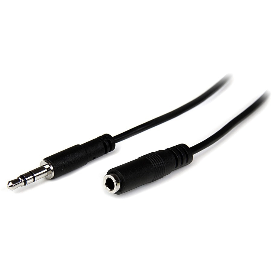 1m White Slim 3.5mm Stereo Audio Cable - Male to Male