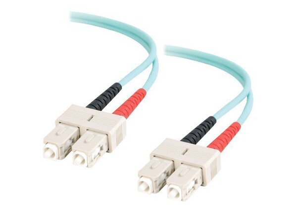 C2G 1m SC-SC 10Gb 50/125 OM3 Duplex Multimode PVC Fiber Optic Cable - Aqua - patch cable - 1 m - aqua