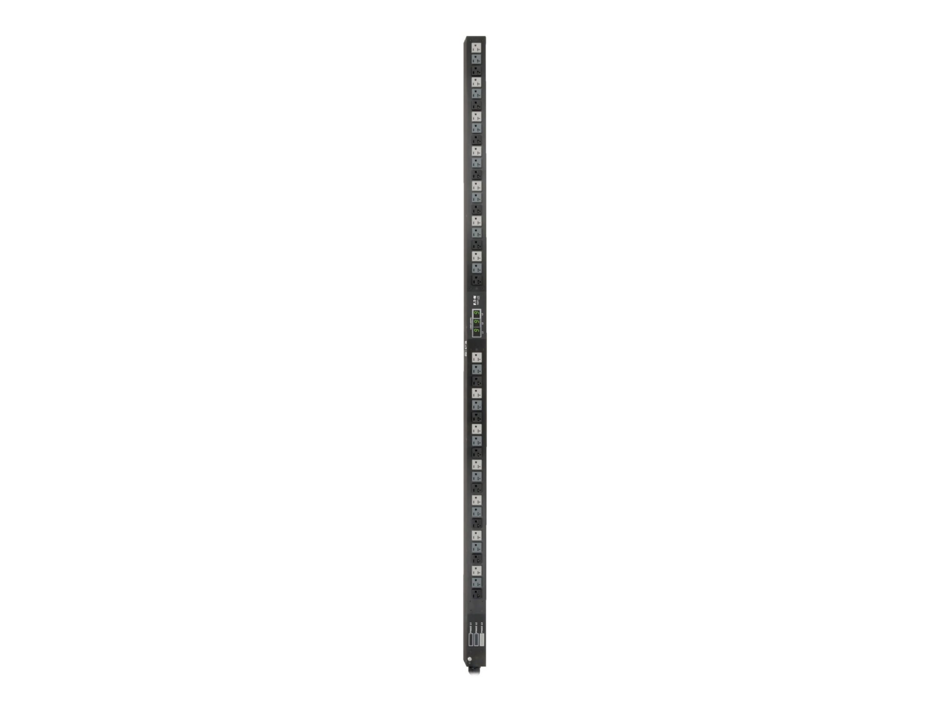 Eaton Tripp Lite Series 5.7kW 3-Phase Local Metered PDU, 120V Outlets (42 5-15/20R), 208V L21-20P input, 6 ft Cord, 0U