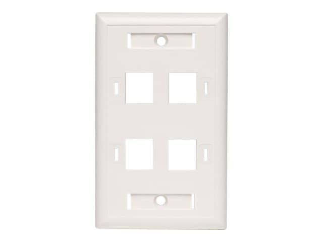 Tripp Lite Quad Outlet RJ45 Universal Keystone Face Plate / Wall Plate - faceplate - TAA Compliant