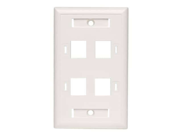 Eaton Tripp Lite Series Quad Outlet RJ45 Universal Keystone Face Plate / Wall Plate - faceplate - TAA Compliant