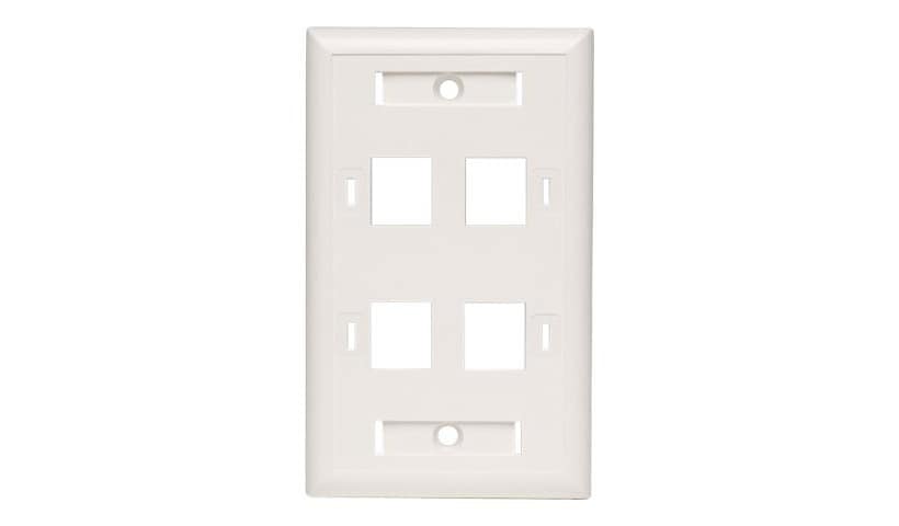 Tripp Lite Quad Outlet RJ45 Universal Keystone Face Plate / Wall Plate - faceplate - TAA Compliant