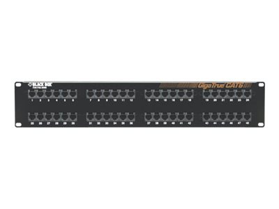 Black Box GigaTrue 48 Port Cat6 Unshielded 110 Punch Down Patch Panel 2U