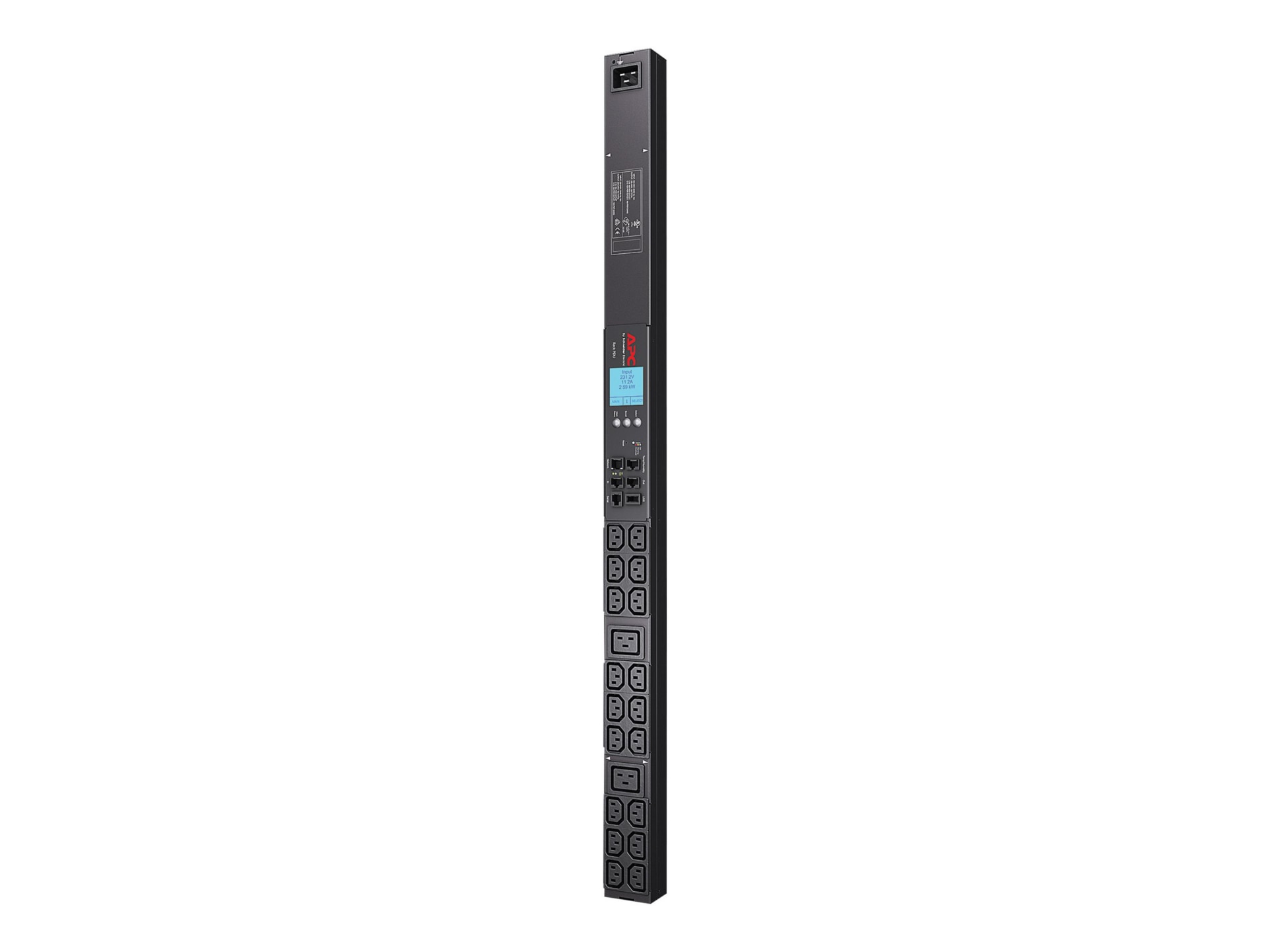 APC NetShelter Metered Rack PDU, 0U, 1PH, 3.3kW 208V 16A or 3.7kW 230V 16A,