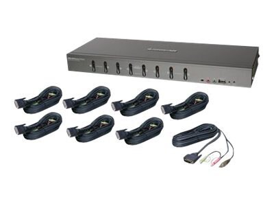 IOGEAR GCS1108KIT1 8-Port DVI KVMP Switch with Cable Set - KVM / audio / US