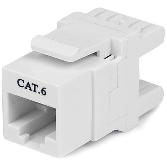 StarTech.com 180° Cat 6 Keystone Jack - RJ45 Ethernet Cat6 Wall Jack White