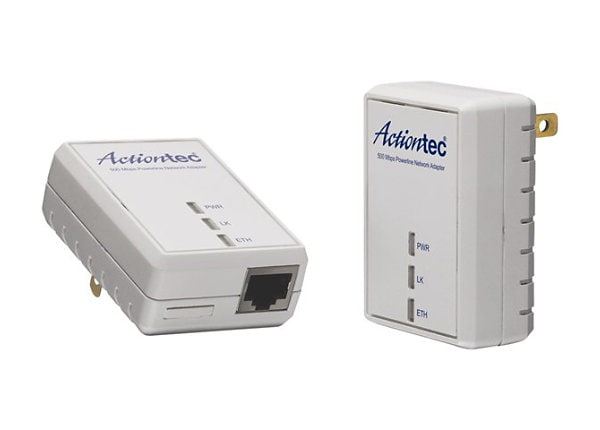 Actiontec 500 Mbps Powerline Network Adapter Kit PWR500 Kit - bridge - wall-pluggable