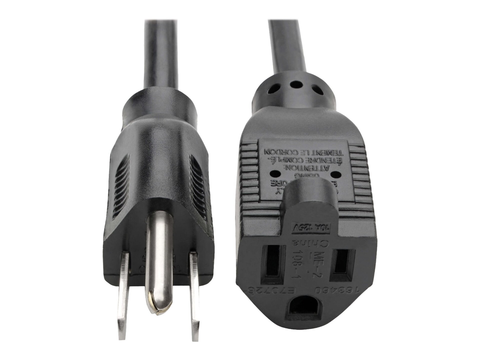 Eaton Tripp Lite Series Power Extension Cord, NEMA 5-15P to NEMA 5-15R - 10A, 120V, 18 AWG, 25 ft. (7.62 m), Black -