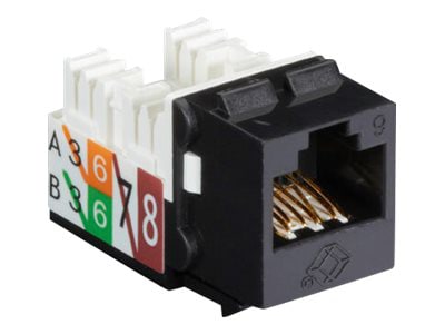 Black Box Gigatrue2 CAT6 Black RJ45 110 Keystone Jack ETL Verified 25-Pack