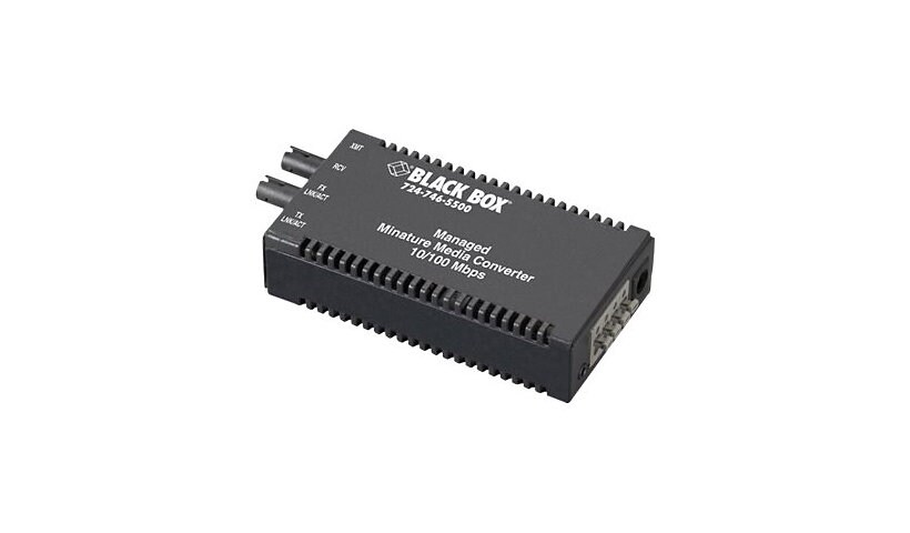 Black Box Managed Media Converter - fiber media converter - 10Mb LAN, 100Mb