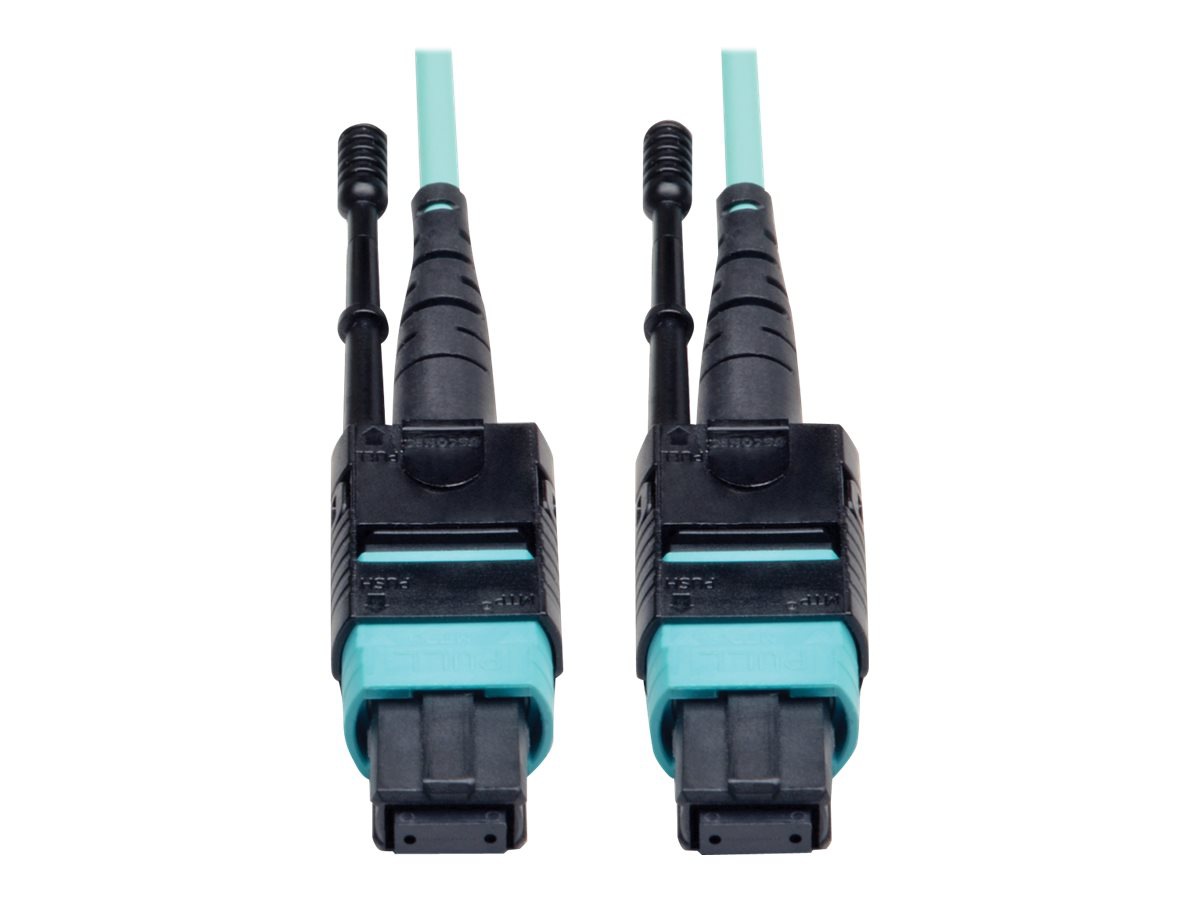 Tripp Lite 5M MTP / MPO Patch Cable 12 Fiber 40GbE Aqua OM3 Plenum 16ft 16' 5 Meter - patch cable - 5 m - aqua