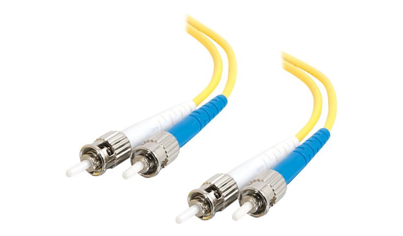 C2G 3m ST-ST 9/125 Duplex Single Mode OS2 Fiber Cable - Yellow - 10ft - pat