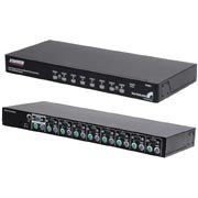 StarTech.com 8 Port 1U Black Rack Mount PS/2 KVM Switch - KVM switch - 8 ports - desktop