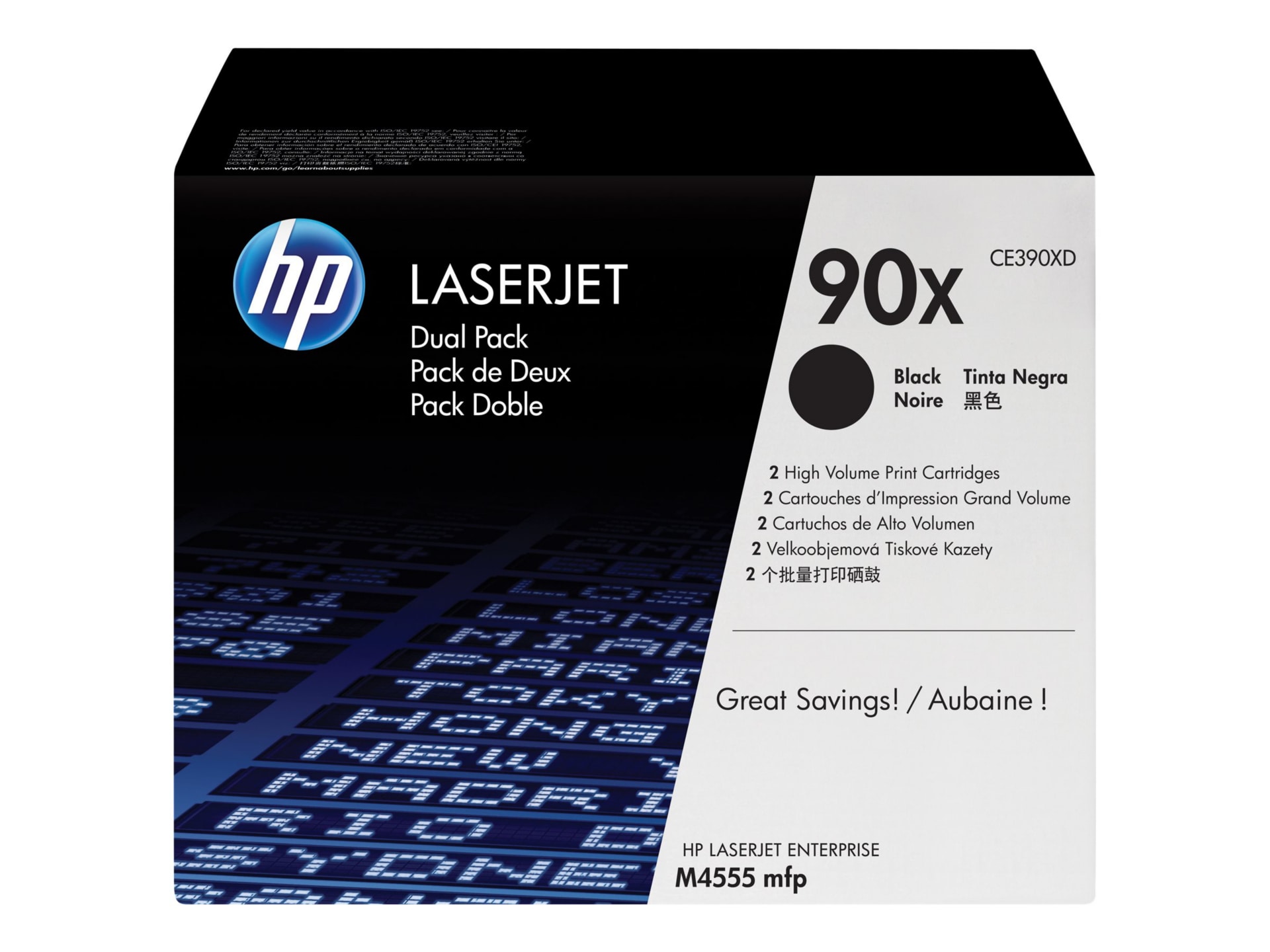 HP 90X (CE390XD) 2-pack High Yield Black Original LaserJet Toner Cartridges