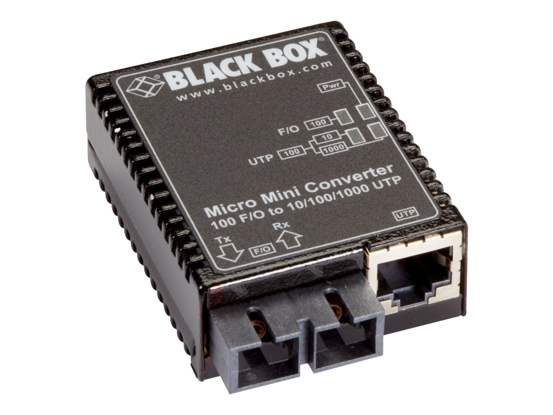 Black Box Micro Mini Media Converter - fiber media converter - 10Mb LAN, 100Mb LAN, GigE - TAA Compliant