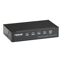 Black Box DVI-D Splitter with Audio and HDCP, 1 x 4 - video/audio splitter