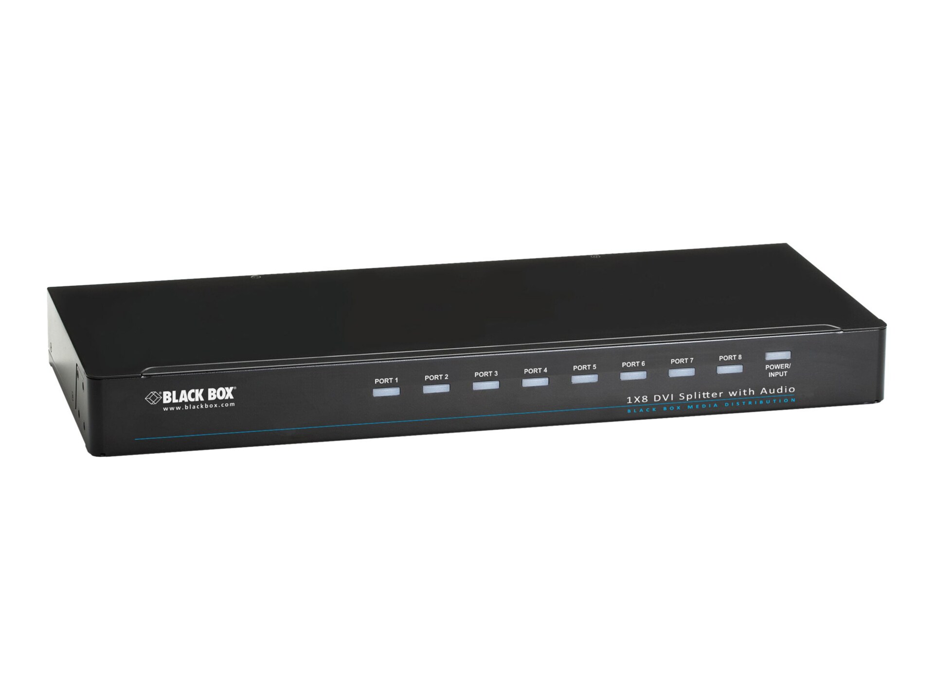 Black Box DVI-D Splitter with Audio and HDCP, 1 x 8 - video/audio splitter