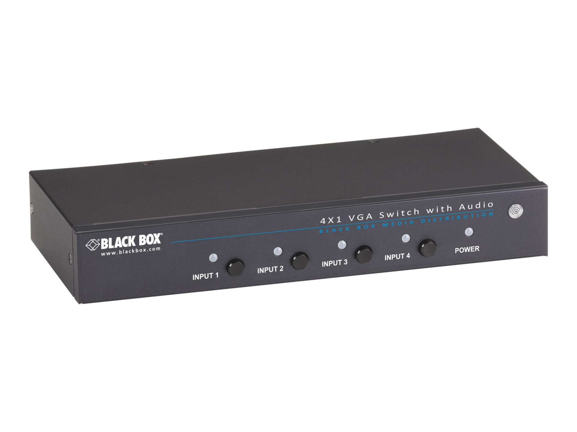 Black Box 4 x 1 VGA Switch with Serial and Audio - monitor/audio switch - 4 ports - rack-mountable - TAA Compliant