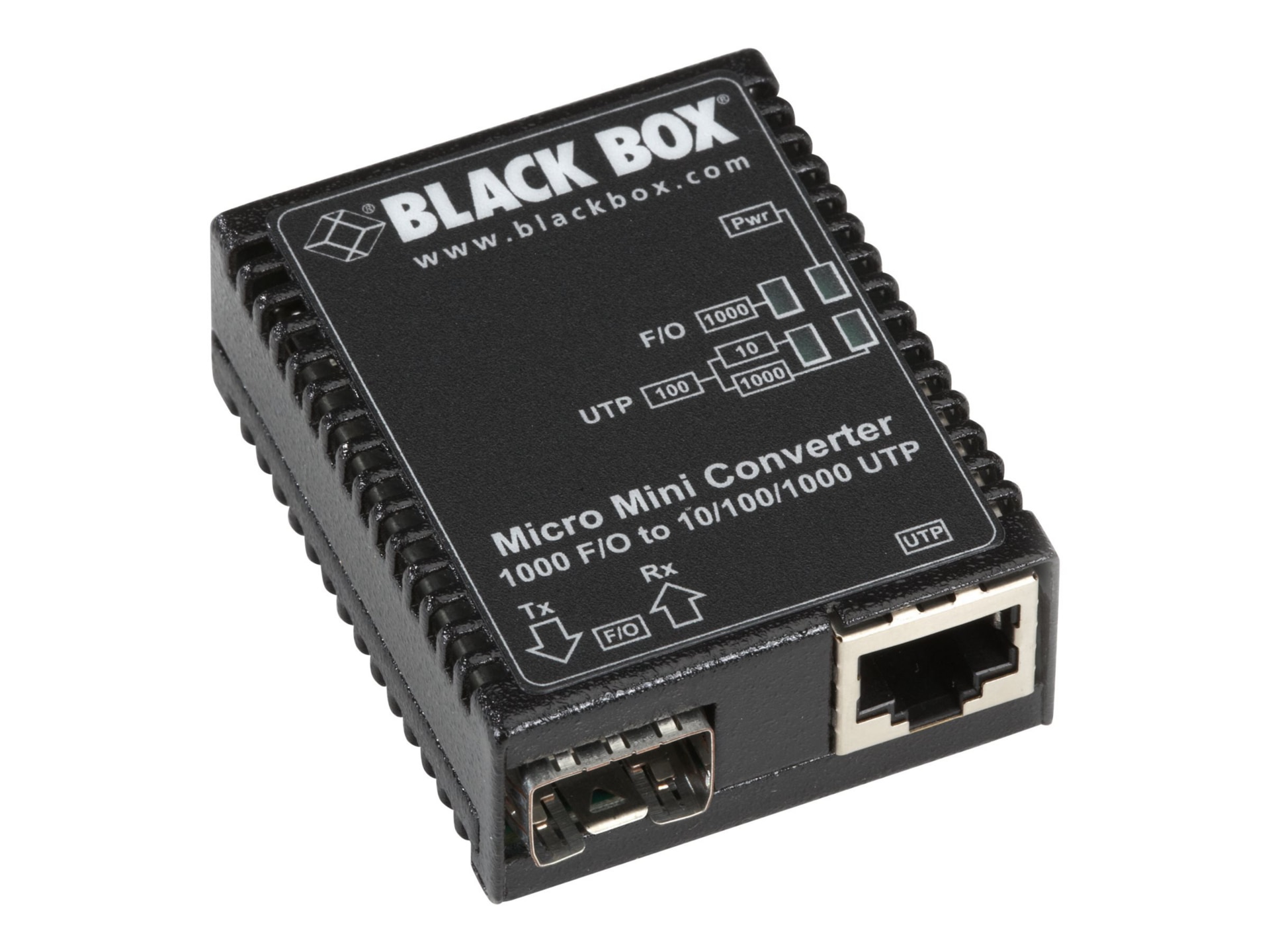 Black Box Micro Mini Media Converter - fiber media converter - 10Mb LAN, 100Mb LAN, GigE - TAA Compliant