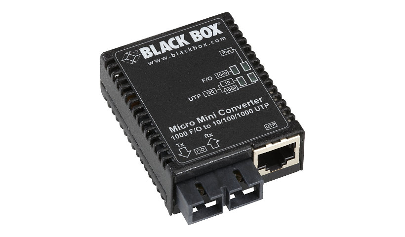 Black Box Micro Mini Media Converter - fiber media converter - 10Mb LAN, 100Mb LAN, GigE - TAA Compliant