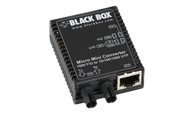 Black Box Micro Mini Media Converter - fiber media converter - 10Mb LAN, 100Mb LAN, GigE - TAA Compliant