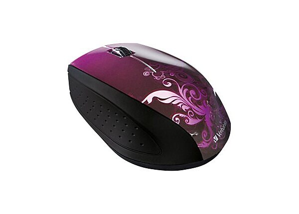 Verbatim Wireless Optical Design Mouse - mouse - 2.4 GHz - purple