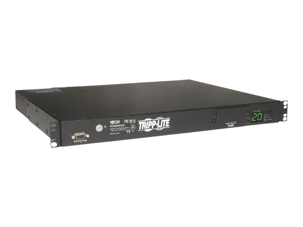 Tripp Lite PDU Metered ATS 200V-240V 20A 8 C13; 2 C19 2 C20 Horizontal 1URM - horizontal rackmount - power distribution