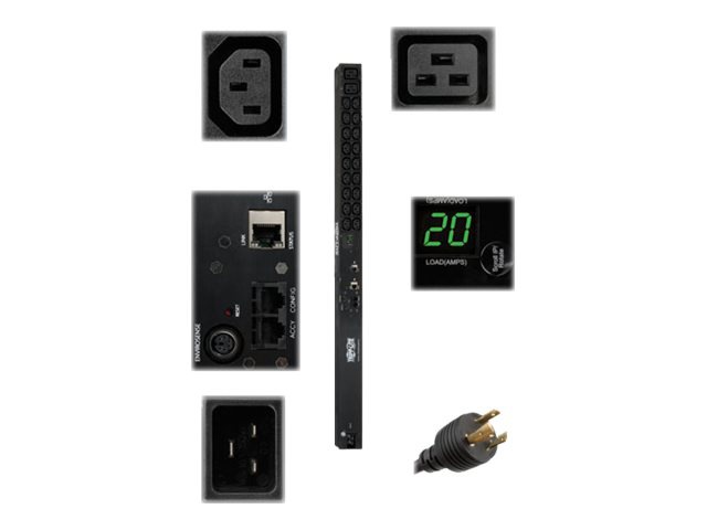 Tripp Lite PDU Monitored 200V-240V 20A 18 C13; 2 C19 C20 Vertical 0URM
