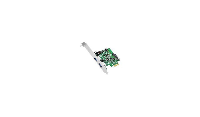 SIIG DP 2 Port USB 3.0 PCIe - USB adapter - PCIe 2.0 - USB 3.0 x 2