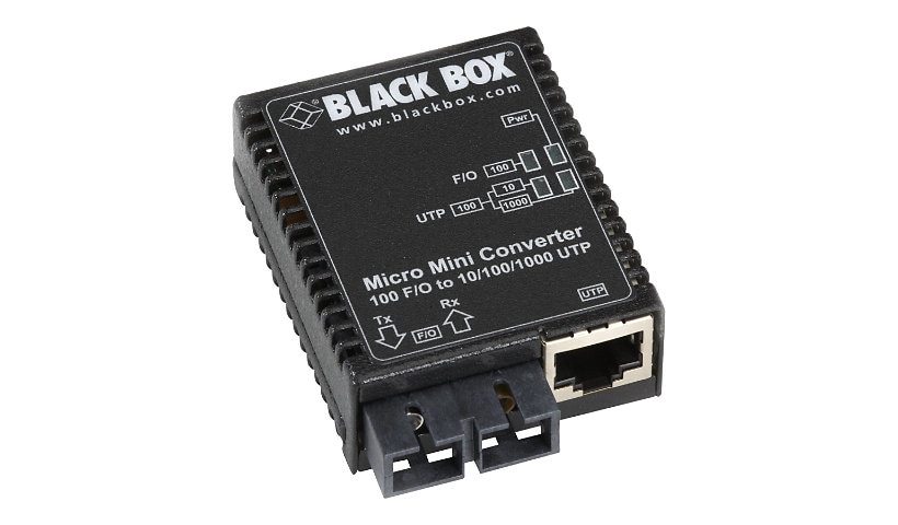 Black Box Micro Mini Media Converter - fiber media converter - 10Mb LAN, 100Mb LAN, GigE - TAA Compliant