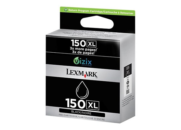 Lexmark Cartridge No. 150XL - High Yield - black - original - ink cartridge - LCCP, LRP