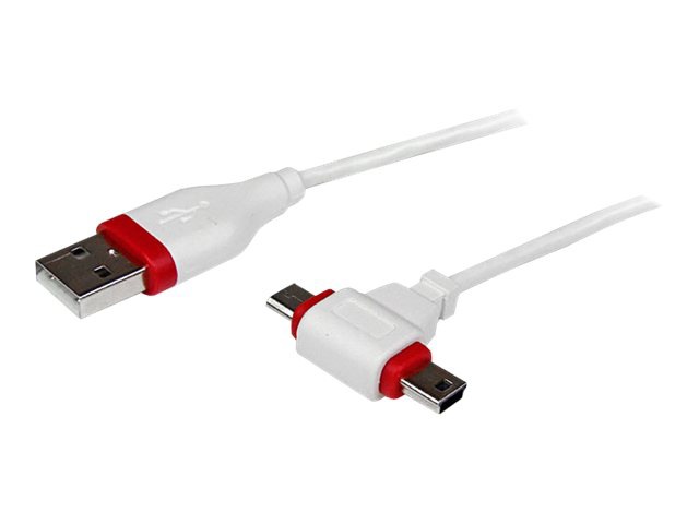 StarTech.com 1m White USB to Micro USB and Mini USB Combo Cable - USB cable - 3.3 ft