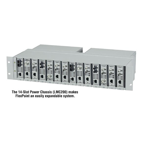 MED CONV Chassis 14-Slot, Rackmount, Dual AC Power Supply