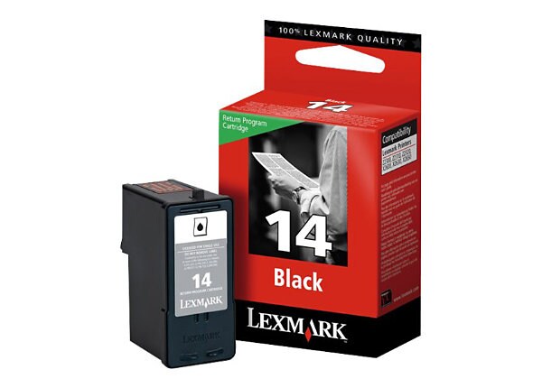 Lexmark Cartridge No. 14 - black - original - ink cartridge - LCCP, LRP