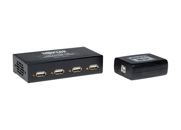 Tripp Lite 4-Port Hi-Speed USB 2.0 Over Cat5 / Cat6 Video Extender Hub Transmitter Receiver 328' - USB extender - USB,