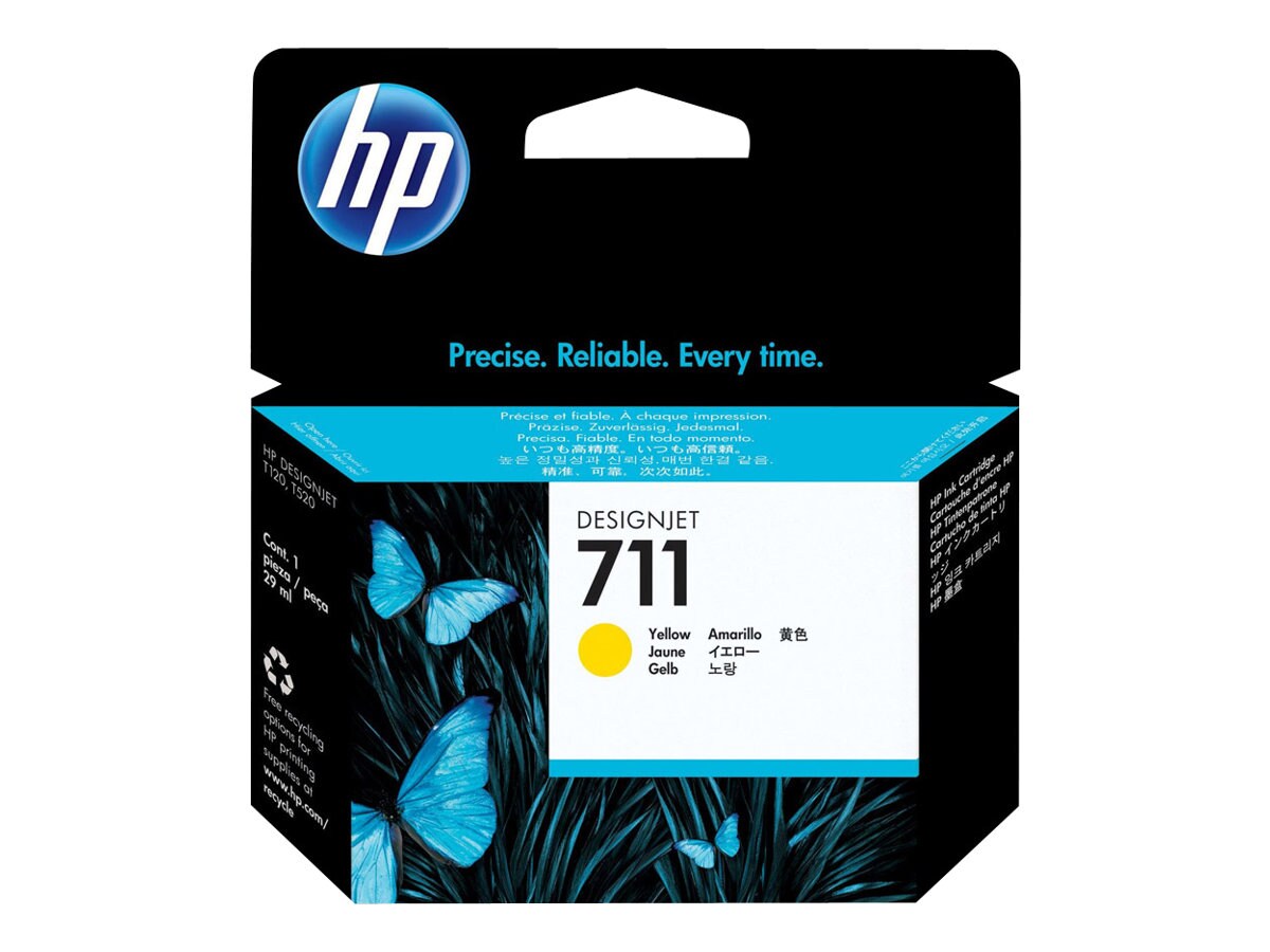 HP 711 (CZ132A) Original Inkjet Ink Cartridge - Single Pack - Yellow - 1 Ea