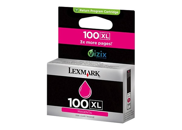 Lexmark Cartridge No. 100XL - High Yield - magenta - original - ink cartridge - LRP