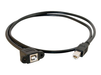 C2G Panel Mount Cable - USB cable - USB Type B to USB Type B - 1 ft