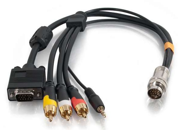 C2G RapidRun Multi-Format HD15 + 3.5mm + RCA Audio/Video Flying Lead - video / audio cable - VGA / composite video /
