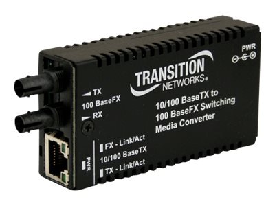 Transition Networks Stand-Alone Mini 10/100 Bridging - fiber media converte