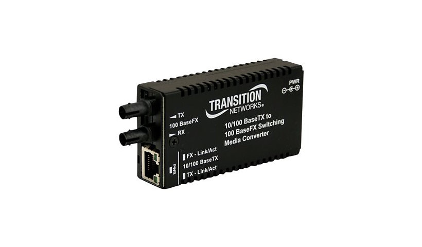 Transition Networks Stand-Alone Mini 10/100 Bridging - fiber media converte