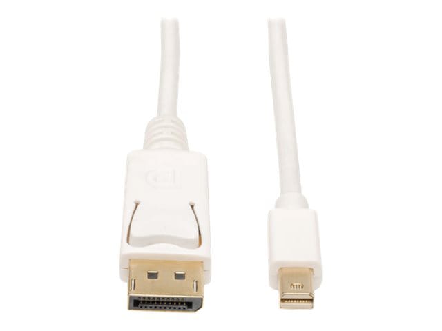 Eaton Tripp Lite Series Mini DisplayPort to DisplayPort Adapter Cable, 4K 60Hz (M/M), DP Latching Connector, White, 10