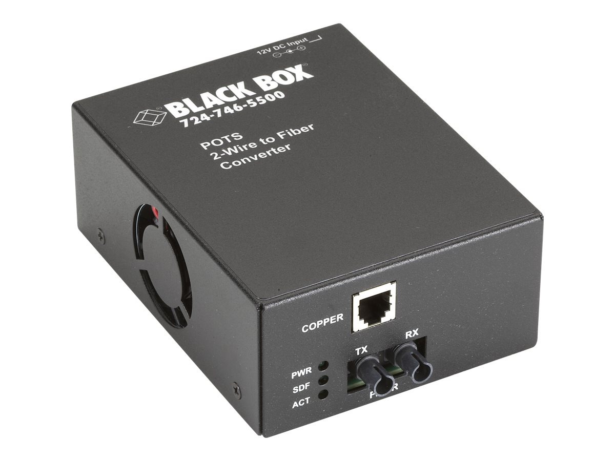 Black Box POTS 2-Wire to Fiber Converter - short-haul modem - TAA Compliant