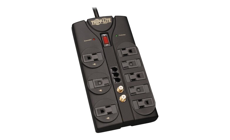 Tripp Lite 8 Outlet Surge Protector, 8' Cord, 2160 Joules (TLP808TEL)